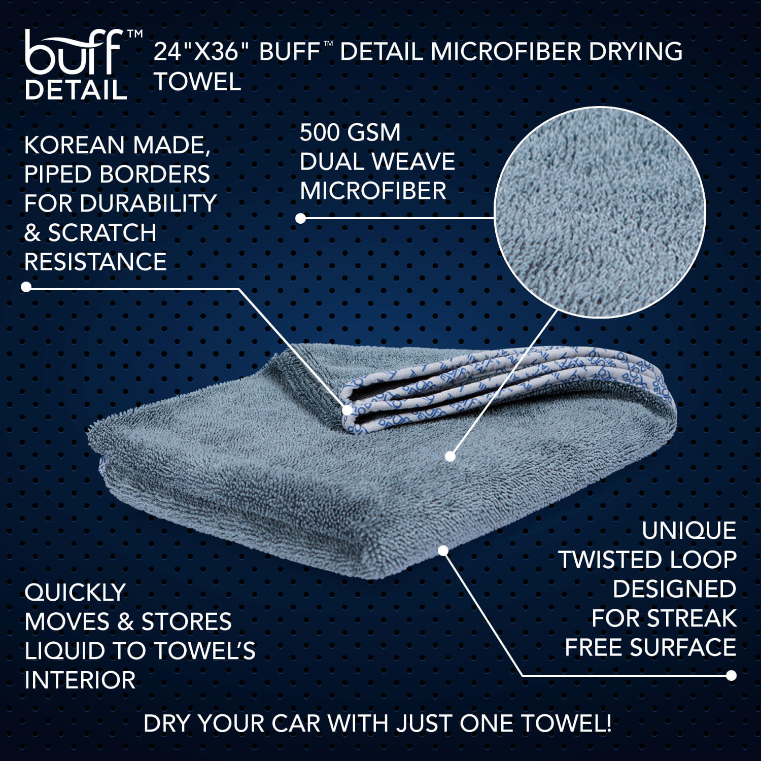 Detailer's Choice 25 in. x 36 in. Extra Large Microfiber Drying