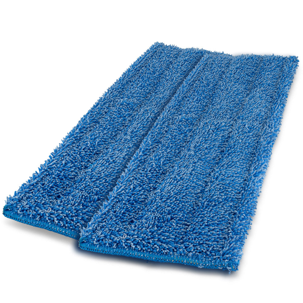 Lavex 18 Microfiber Wet / Dry Mop Kit with 12 Blue Pads